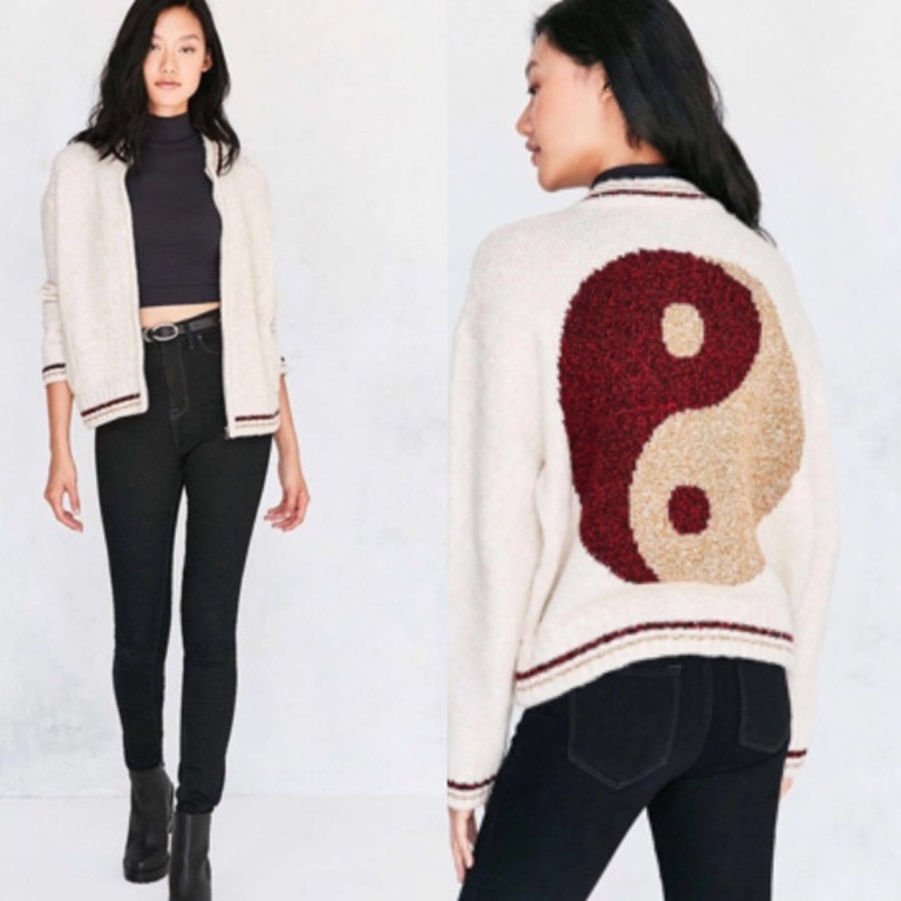 Urban Outfitters Ecote Yin-yang Bomber Sweater